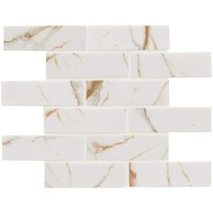 MSI Calacatta Gold Subway 12 in. x 12 in. Matte Porcelain Mosaic Floor and Wall Tile (0.93 sq. ft./Each) (PT-CALGLD-2X6M)