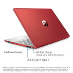HP 15.6" Laptop, Pentium, 4GB RAM, 128GB Storage, Scarlet Red