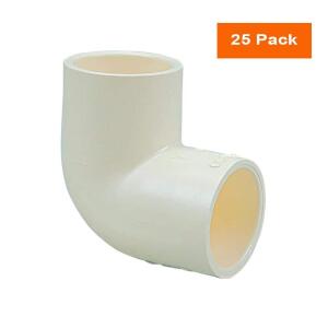 NIBCO 3/4 in. x 3/4 in. Chlorinated Poly Vinyl Chloride (CPVC)-CTS 90-Degree Slip x Slip Elbow Fitting Pro Pack 25-Pack (MPP4707HD34)