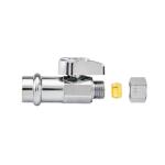 BRASSCRAFT MFG CO INC 1/2 in. Press Connect Inlet x 3/8 in. Compression Outlet 1/4 Turn Straight Valve (G2CP14X C1)