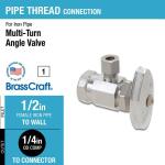 BrassCraft 1/2 in. FIP Inlet x 1/4 in. Compression Outlet Multi-Turn Angle Valve (OR07X C1)