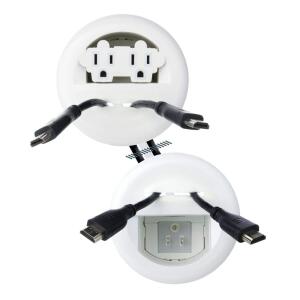 Commercial Electric In-Wall Power and Cable Kit, White (DIPWRW-K)