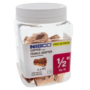 Everbilt 1/2 in. x 1/2 in. Wrot Copper Cup X FIP Adapter Pro Pack (30-Pack) (MPP603HD12)