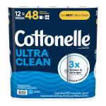 Cottonelle Ultra-Clean Toilet Tissue – 284 Sheets Per Roll, 12 Rolls Per Pack (55489)