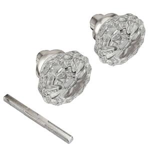 Defiant 2-1/4 in. Satin Nickel Victorian Glass Door Knob (2 per Pack) (70372)