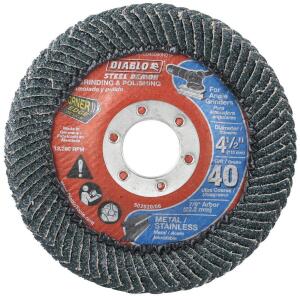 DIABLO 40-Grit Steel Demon Corner-Edge Grinding and Polishing Flap Disc with Type 29 Conical Design 4-1/2 in.
