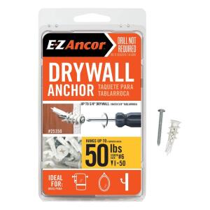E-Z Ancor Twist-N-Lock 50 lbs. Drywall Anchors (50-Pack) (25350)