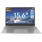 Ccdes 15.6" Laptop, Intel N5095 Quad-Core, 12GB RAM, 256GB SSD, FHD IPS, Backlit Keyboard, Windows 11, Silver