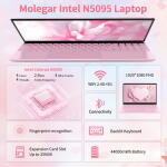 Molegar 15.6" Laptop, Intel N5095, 16GB RAM, 1TB SSD, FHD IPS, USB-C, Wi-Fi 5, 4-Hr Battery