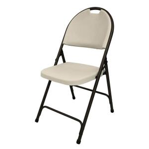 HDX Earth Tan Plastic Seat Outdoor Safe Folding Chair (CH174207)