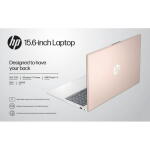 HP 15.6" FHD Laptop, Ryzen 5 7520U, 8GB RAM, 256GB SSD, Pale Rose Gold (15-fc0039wm)