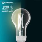 EcoSmart 60-Watt Equivalent A19 Dimmable White Filament CEC Clear Glass E26 Medium Base LED Light Bulb Selectable White 1-Pack (A19605CCTCA/WFIL/ECP)