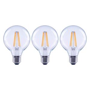 EcoSmart 100-Watt Equivalent G25 Dimmable Globe Clear Glass Filament LED Vintage Edison Light Bulb Daylight 3-Pack (FG-04214)