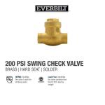 Everbilt 1/2 in. Brass Sweat x Sweat Solder Swing Check Valve (101-503EB)