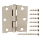 Everbilt 3 in. Square Radius Satin Nickel Squeak-Free Door Hinge (28616)