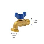Everbilt Quarter Master 1/2 in. Forged Brass MPT and Internal Solder Hose Bibb (103-053EB)