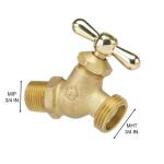 Everbilt 1/2 in. MIP and 1/2 in. SWT x 3/4 in. MHT Brass No-Kink Hose Bibb Valve (VHNSTDF4EB)