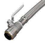 Everbilt 3/4 in. PTC x 3/4 in. FIP x 18 in. Braided Stainless Steel Water Heater Connector with Ball Valve(EBBS34PF18BV)
