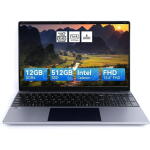 AEEZO 15.6" Laptop, N5095, 12GB RAM, 512GB SSD, FHD Display