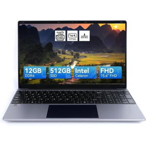 AEEZO 15.6" Laptop, N5095, 12GB RAM, 512GB SSD, FHD Display