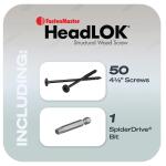 FastenMaster HeadLOK 3/8 in. x 4-1/2 in. Flat Head Structural Wood Screws for 3/8 in. Lag Bolt Replacement 50-Pack (FMHLGM412-50)