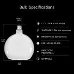 Feit Electric 60-Watt Equivalent Round Dimmable Oversized Frost Glass E26 LED Light Bulb Soft White 2700K (RND/F/927CA/HDRP)