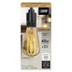 Feit Electric 40-Watt Equivalent ST19 Dimmable M Shape Filament Amber Glass E26 Vintage Edison LED Light Bulb, Warm White 2100K (ST1940/M/LED/HDRP)
