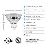 Feit Electric 50-Watt Equivalent MR16 GU5.3 Bi-Pin Dimmable 12-Volt Track Lighting 90+ CRI LED Flood Light Bulb, Daylight 3-Pack (BPEXN/950CA/3)