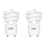 Feit Electric 60-Watt Equivalent T3 Spiral Non-Dimmable GU24 Base CFL Compact Fluorescent Light Bulb, Daylight 5000K 2-Pack (BPESL13T/GU24D/2HDRP)