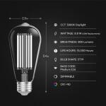 Feit Electric 60-Watt Equivalent ST19 Dimmable White Filament Clear Glass E26 Vintage Edison LED light Bulb, Daylight 5000K 4-Pack (ST1960950CAWFILHDRP4)