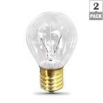Feit Electric 25-Watt Soft White (2700K) S11 Intermediate E17 Base Dimmable Incandescent Light Bulb 2-Pack (BP25S11N/2/HDRP)