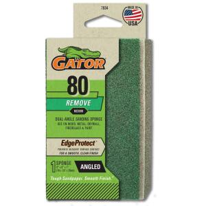 Gator Edge Protect 3 in. x 5 in. x 1 in. 80-Grit Angled Medium Sanding Sponge (783408)