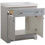 Glacier Bay Everdean 31 in. W x 19 in. D x 34 in. H Pearl Gray Single Sink Bath Vanity with White Cultured Marble Top