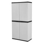 HDX Premium One 35 in. W x 71.7 in. x 18.5 in. D 4-Shelf Resin Freestanding Cabinet in Grey (259916)