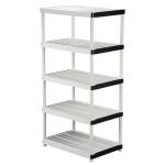 HDX 5-Tier Easy Assembly Multi-purpose Plastic Garage Storage Shelving Unit in Gray (36 in. W x 72 in. H x 24 in. D) (128974)