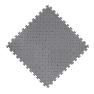 Husky Gray 18 x 18 x 2.1 Thick PVC Exercise/Gym Flooring Tiles (6 Tiles/Case) (13.95 sq. ft.) (HDTRP6DG)