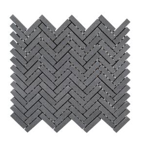 Jeffrey Court Basalt Herringbone Gray 10 in. x 10.75 in Honed Basalt Wall and Floor Mosaic Tile (0.765 sq. ft./Each) (97935)