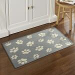 Home Dynamix Comfy Pooch Gray/Tan Paw 23.6 in. x 35.4 in. Machine Washable Kitchen Mat (4-CPMP-912)