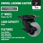 Everbilt 2 in. Rigid Plate Caster with Gray Rubber-Like TPR, Steel, 90 lbs. Load Rating (4033245EB)