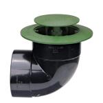 NDS Pop-Up Drainage Emitter with Elbow for 4 in. Drain Pipes, Green Plastic (422G)