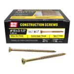 Grip-Rite #10 x 3-1/2 in. Star Drive Dual Flat Head Coarse Thread Construction Screws 1 lb. Box (312GCS1)