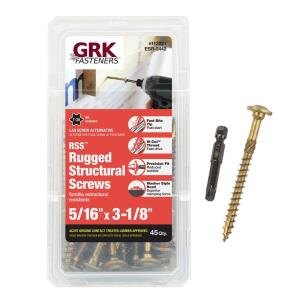 GRK Fasteners 5/16 in. x 3-1/8 in. Star Drive Washer Head Rugged Structural Wood Screw (45-Pack) (112221)