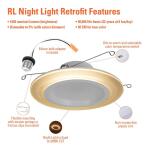 HALO 5/6 in. 10.9-Watt RL Night Light Recessed LED Retrofit Module, 1000-Lumens, Selectable CCT, D2W (RLNL56109FSD2W1EWH)