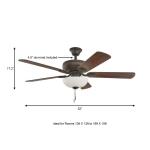 Hampton Bay Rothley II 52 in. Indoor LED Bronze Ceiling Fan with Light Kit, Downrod, Reversible Motor and Reversible Blades (52051)