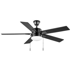 Hampton Bay 52 in. Corwin Indoor/Outdoor Matte Black LED Ceiling Fan with Light Kit (56051)