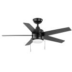 Hampton Bay Mena 44 in. LED Indoor/Outdoor Matte Black Ceiling Fan with Light Kit and Reversible Blades Included (92404)