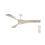 Hampton Bay Blair 52 in. Indoor/Outdoor White Ceiling Fan with Natural and Warm White Blades (34776-HBUW)