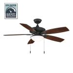 Hampton Bay Gazebo III 52 in. Indoor/Outdoor Wet Rated Natural Iron Ceiling Fan with LED Bulbs Included (YG836A-NI)