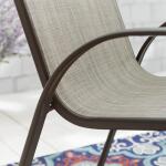 Hampton Bay Mix and Match Stackable Steel Sling Outdoor Patio Dining Chair in Riverbed Taupe, Brown (FCS00015J-RB)