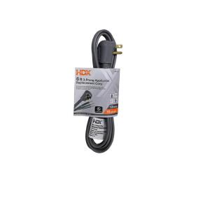 HDX 6 ft. 16/3 13 Amp 3-Prong Appliance Replacement Cord, Grey (HD#588-547)